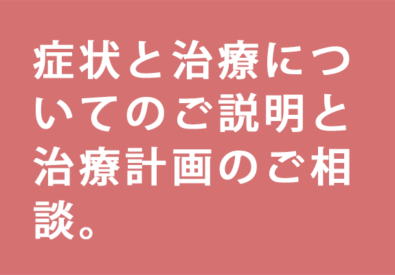 STEP1.症状と治療についてのご説明と治療計画のご相談